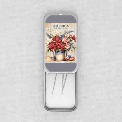 American Flowers Needle Tin