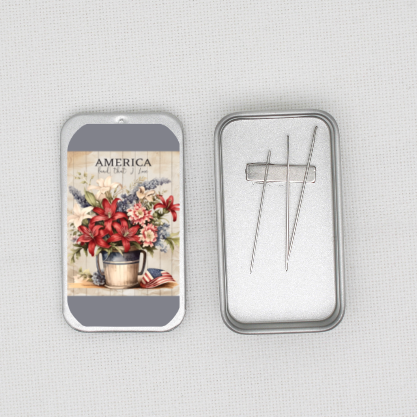 American Flowers Needle Tin