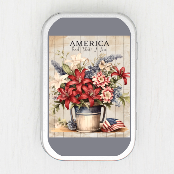 American Flowers Small Storage Tin