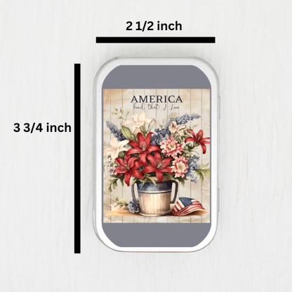 American Flowers Small Storage Tin