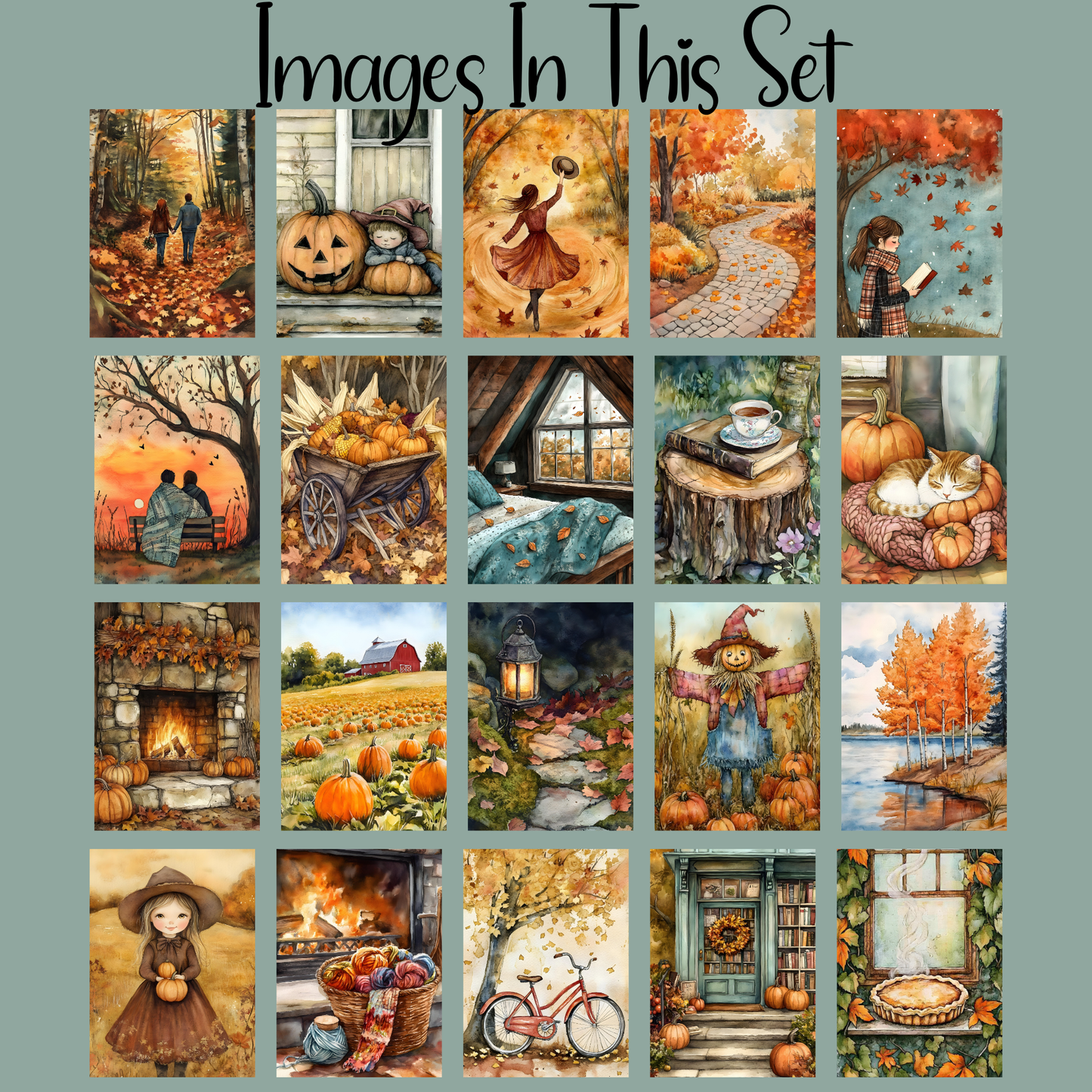 Autumn Things Floss Cards. - Pack of 20 Cards
