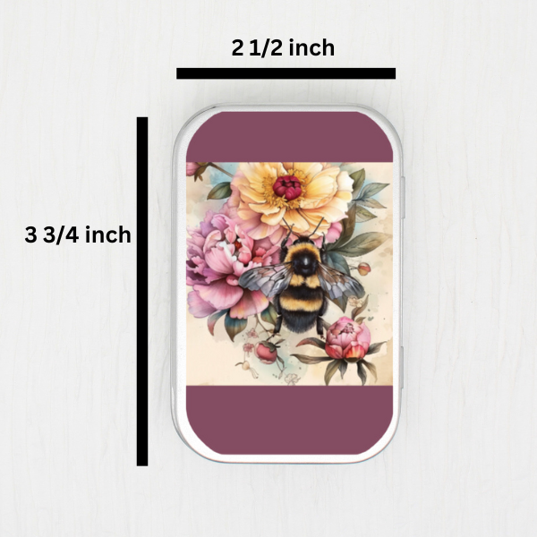 Bee And Flowers Small Storage Tin