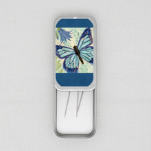 Blue Butterfly Needle Tin