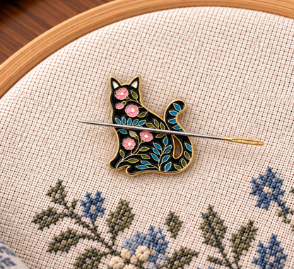 Cat Magnetic Enamel Magnetic Needle Minder For Cross Stitch