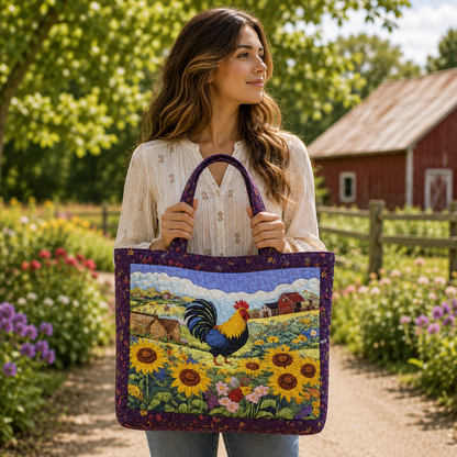 Rooster And Sunflowers Project Tote