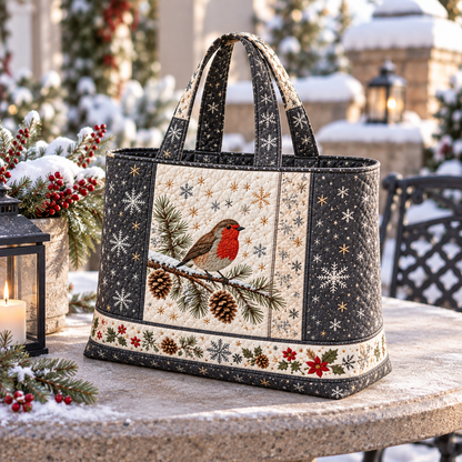 Winter Bird Tote not quilted with zipper