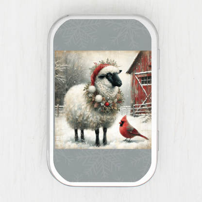 Christmas Sheep Small Storage Tin