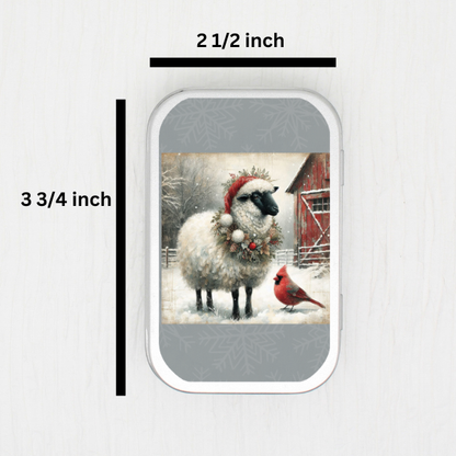 Christmas Sheep Small Storage Tin
