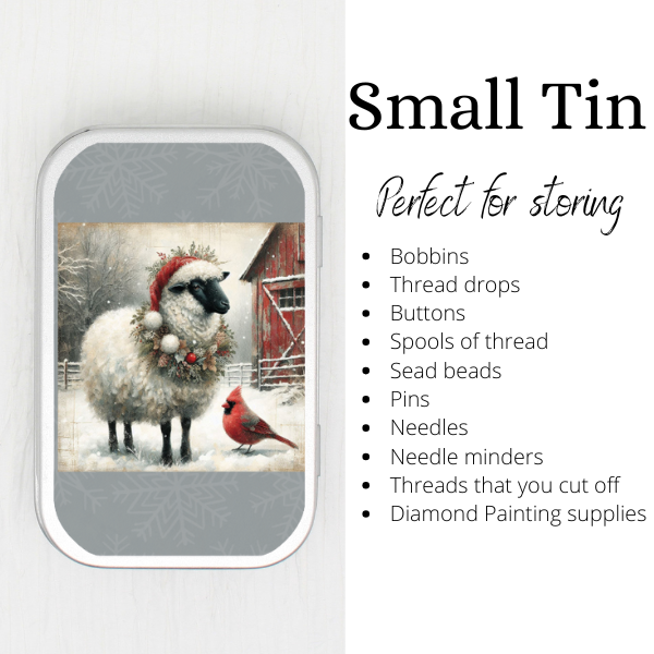 Christmas Sheep Small Storage Tin