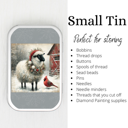 Christmas Sheep Small Storage Tin
