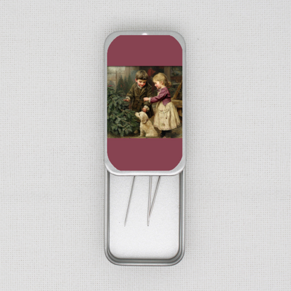 Christmas Children Needle Tin