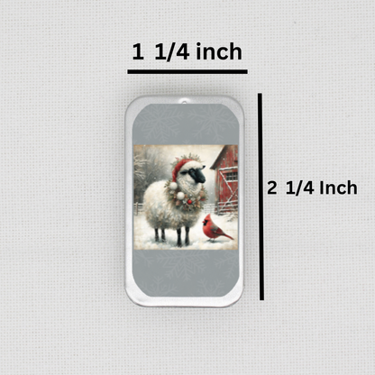 Christmas Sheep Needle Tin