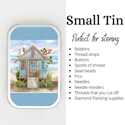 Beach Hut Small Storage Tin