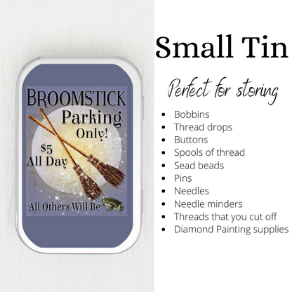 Broomstick Parking Small Storage Tin
