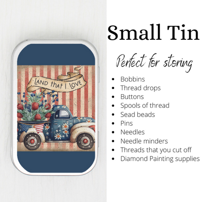 Land That I Love Truck Small Storage Tin