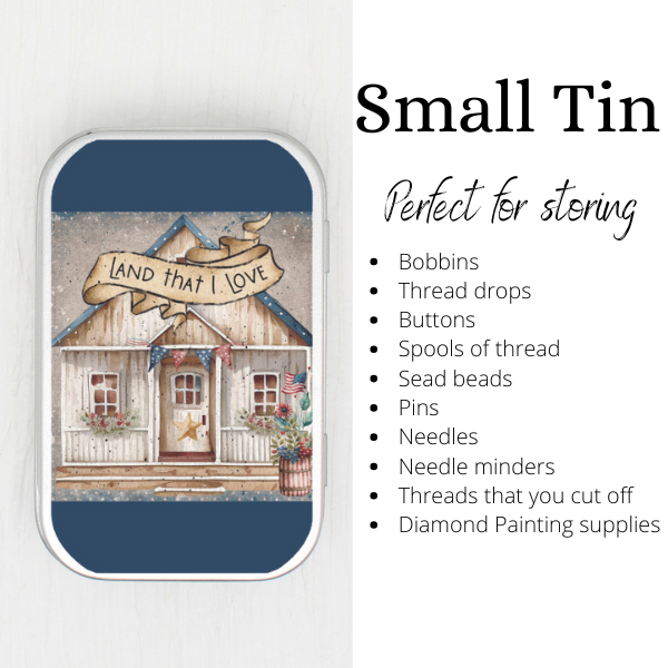 Land That I Love House Small Storage Tin