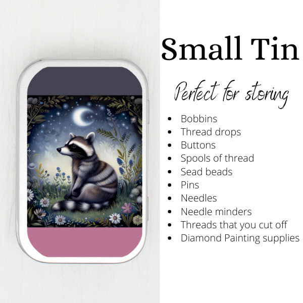 Night Raccoon Small Storage Tin