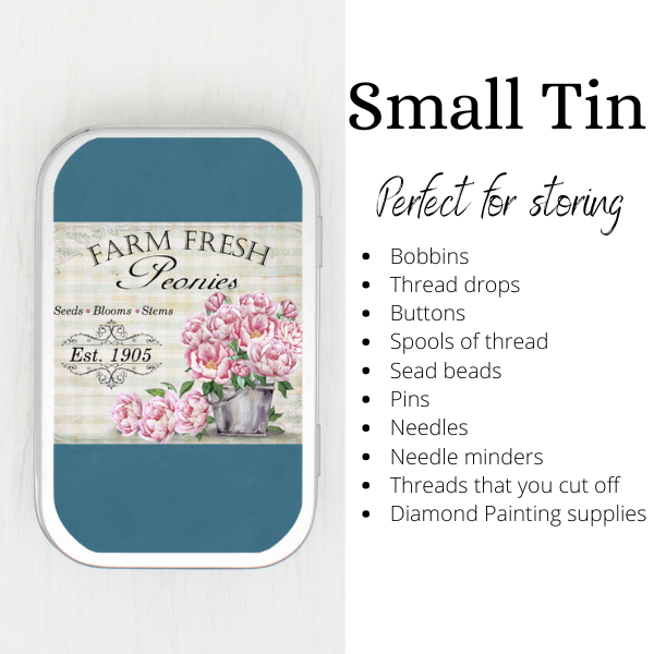 Peonies Small Storage Tin