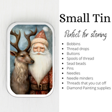 Santa And Reindeer Small Storage Tin