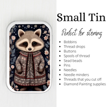 Winter Raccoon Small Storage Tin
