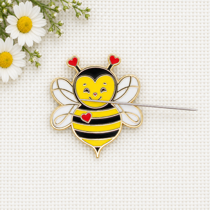 Bee Enamel Magnetic Needle Minder For Cross Stitch
