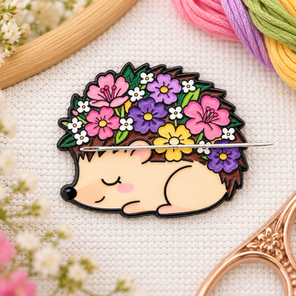 Hedgehog  Enamel Magnetic Needle Minder For Cross Stitch