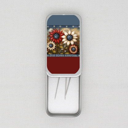 God Bless America Needle Tin