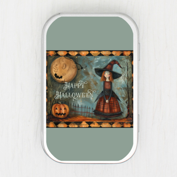Halloween Witch Small Storage Tin