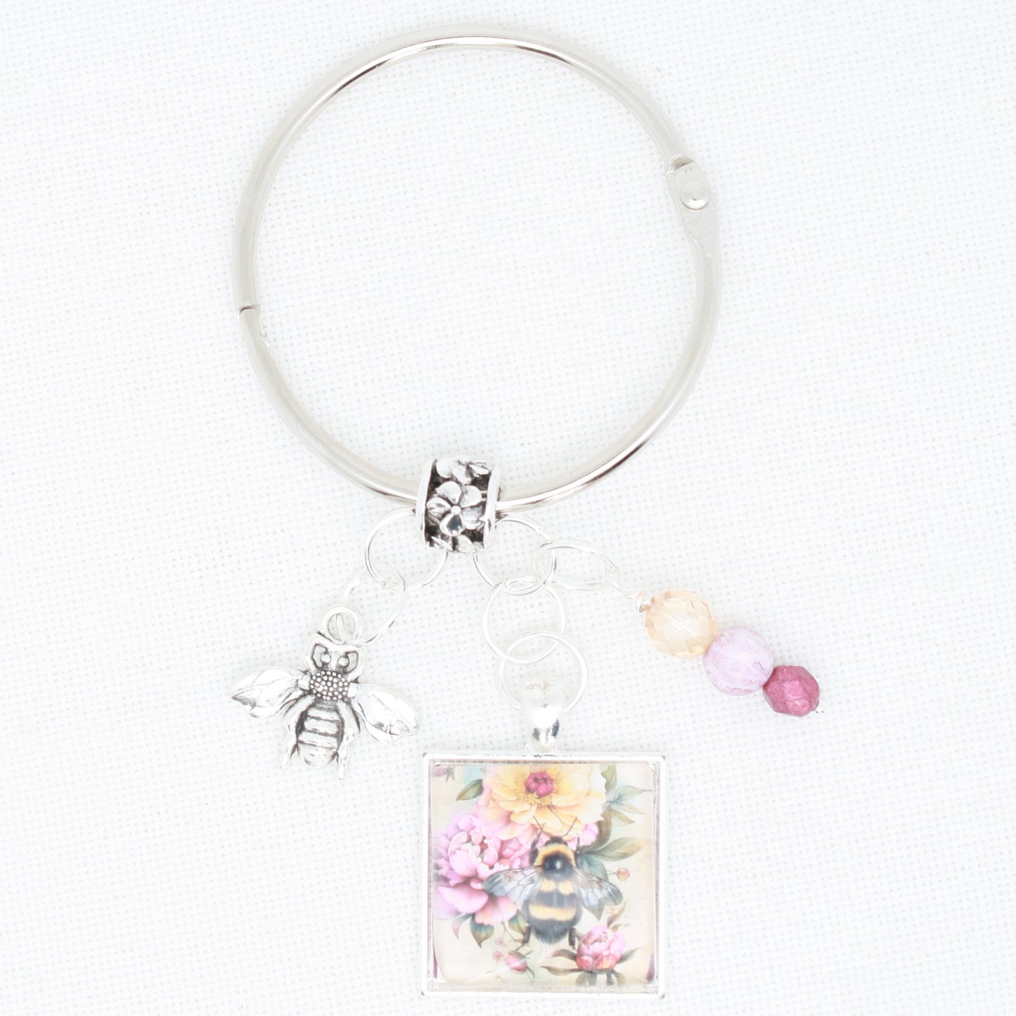 Bee And Flowers  Floss Ring