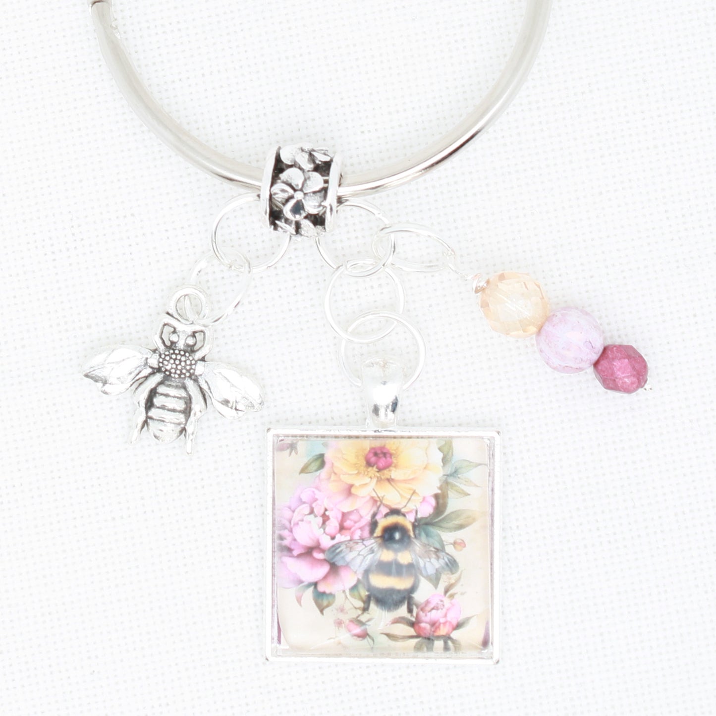 Bee And Flowers  Floss Ring