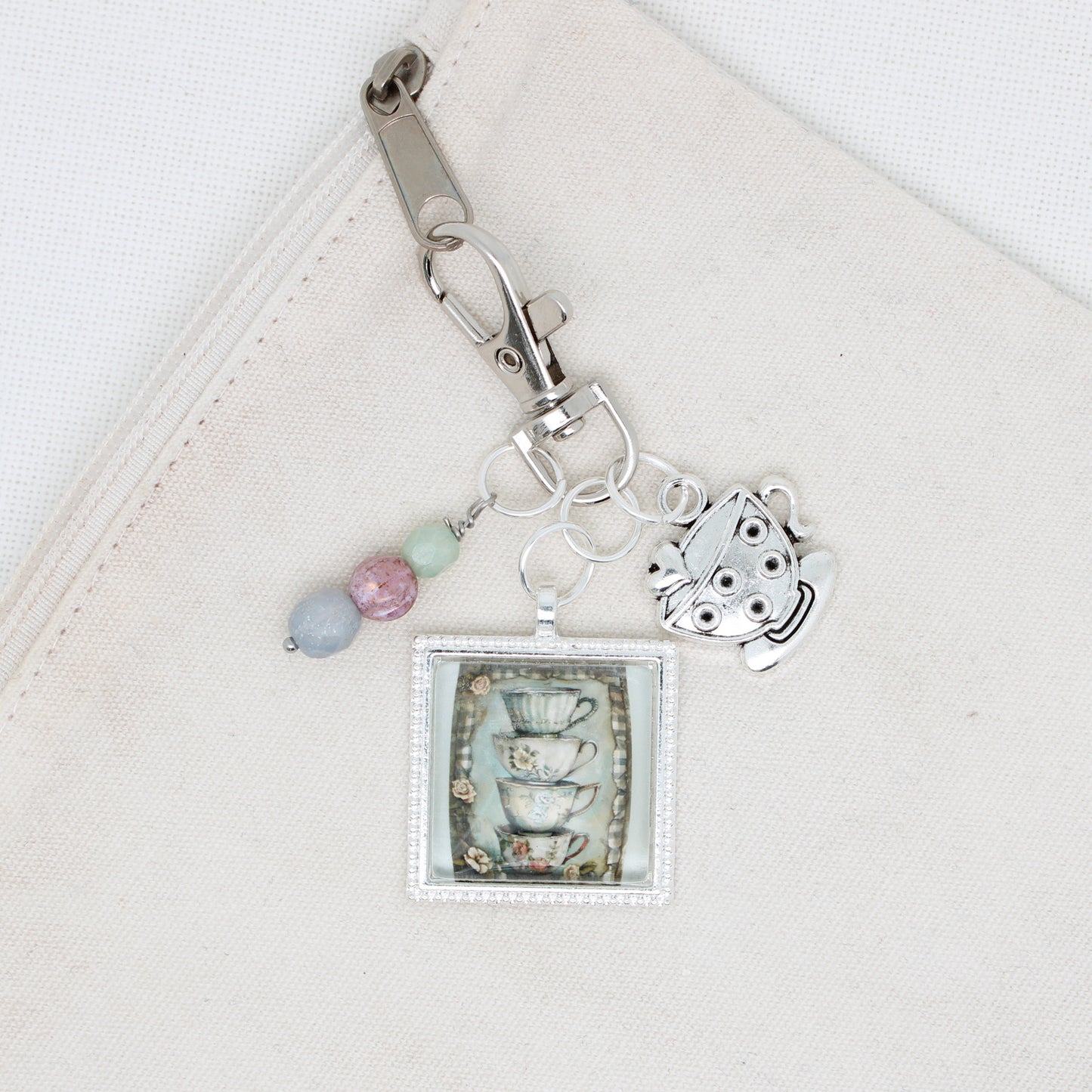 Teacups Zipper Pull/ Mini-Fob
