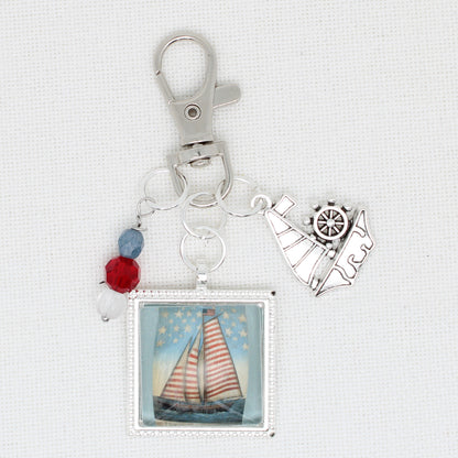 This Land Is Your Land Sailboat Zipper Pull/ Mini-Fob