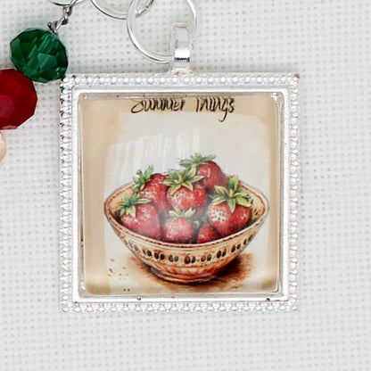 Summer Things Strawberries Zipper Pull/ Mini-Fob
