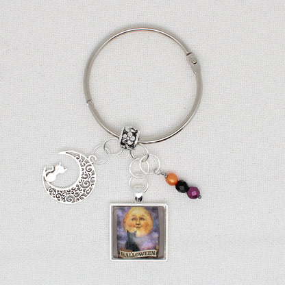 Cat and Moon Face Floss Ring