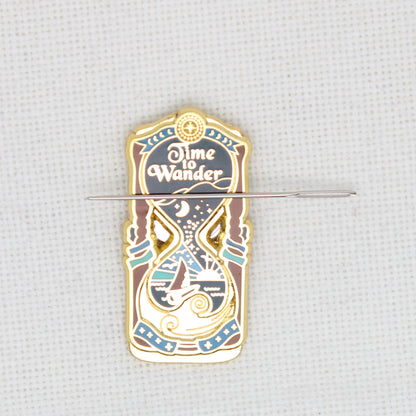 Hour Glass Time To Wander Magnetic Needle Minder