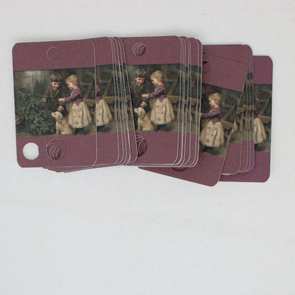 Christmas Children Floss Cards. - Pack of 20 Cards