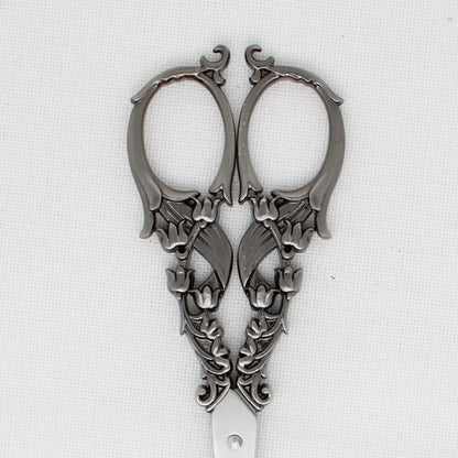 Large Black Flower Embroidery Scissors