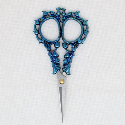 Large Blue Flower Embroidery Scissors
