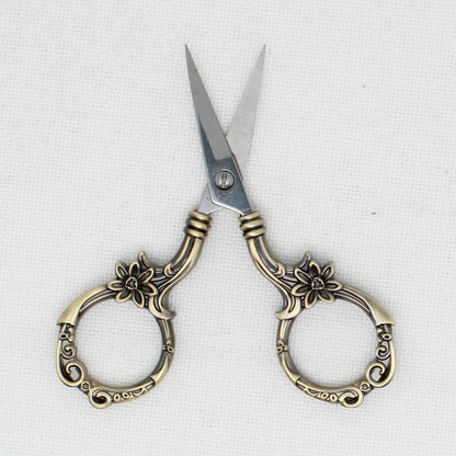 Small Gold Colored Flower Embroidery Scissors
