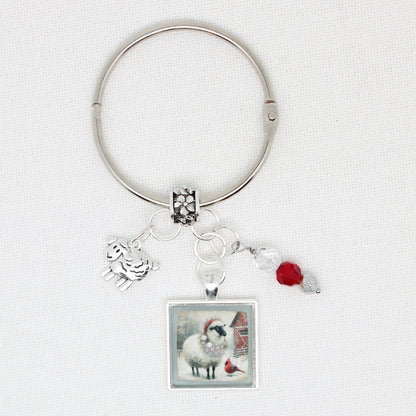 Christmas Sheep Floss Ring