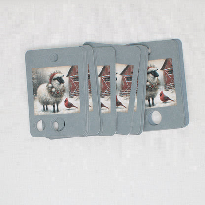 Christmas Sheep Floss Cards. - Pack of 20 Cards