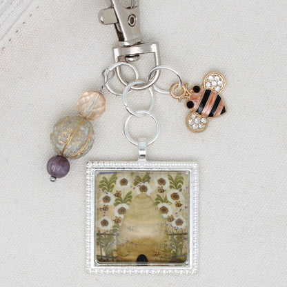 Bee Happy Zipper Pull/ Mini- Fob