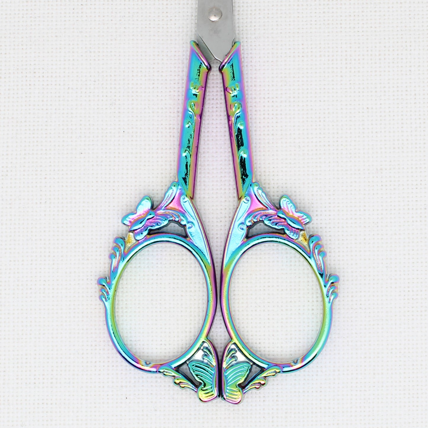 Rainbow Colored Butterfly Embroidery Scissors