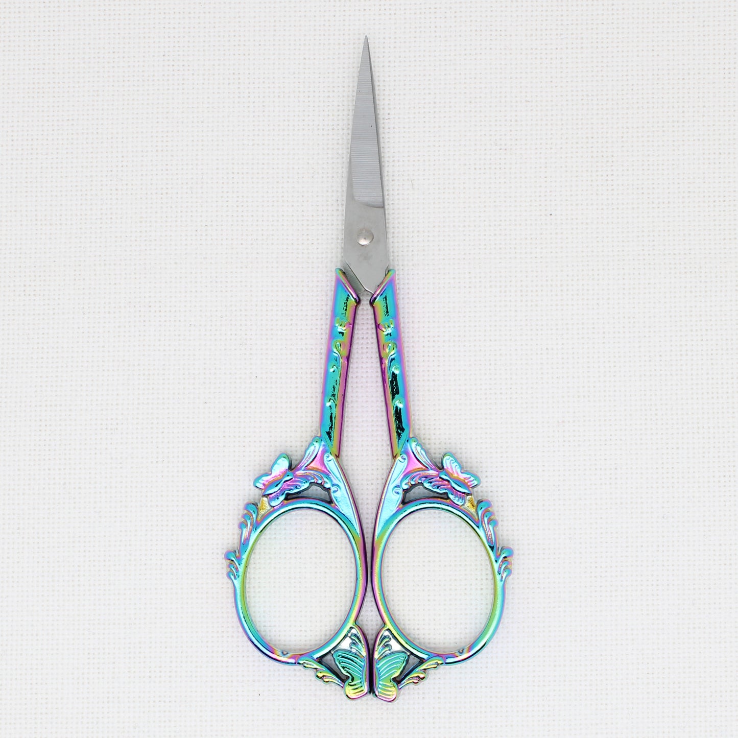 Rainbow Colored Butterfly Embroidery Scissors