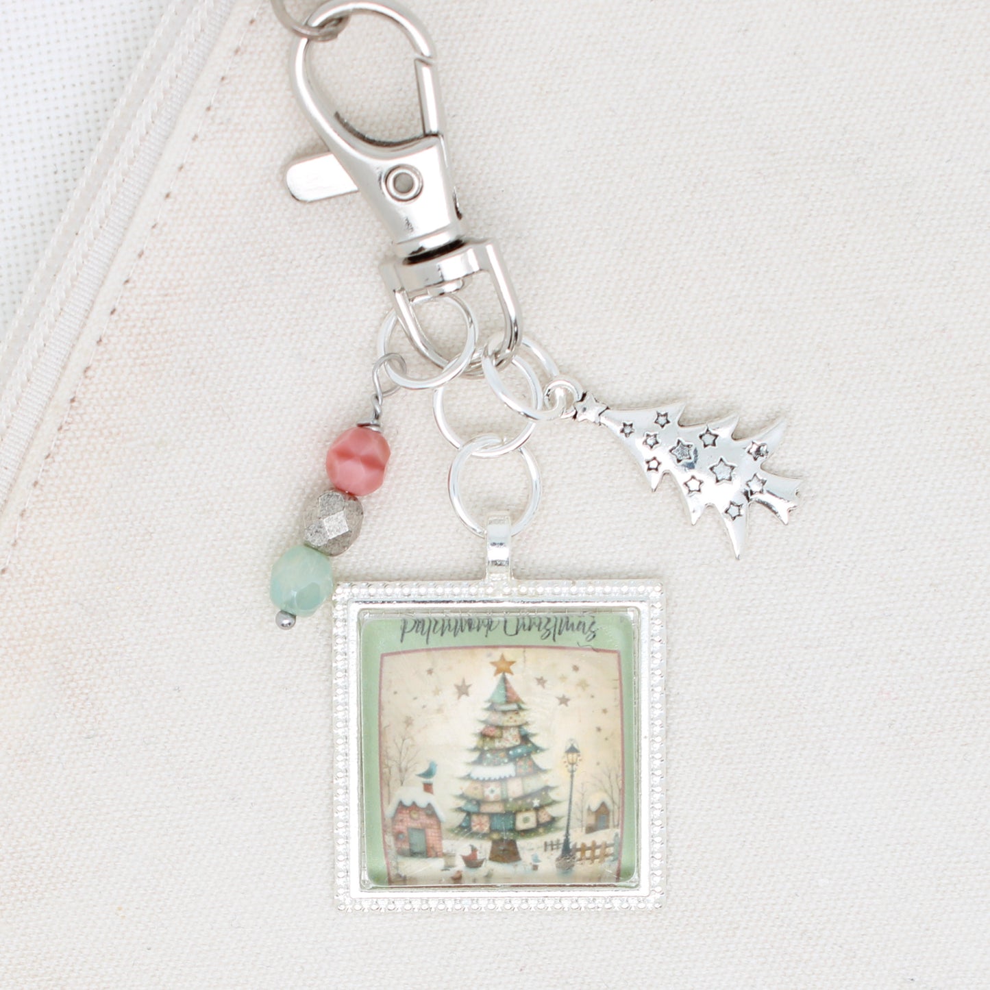 Patchwork Christmas Zipper Pull/ Mini-Fob