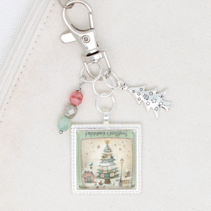 Patchwork Christmas Zipper Pull/ Mini-Fob