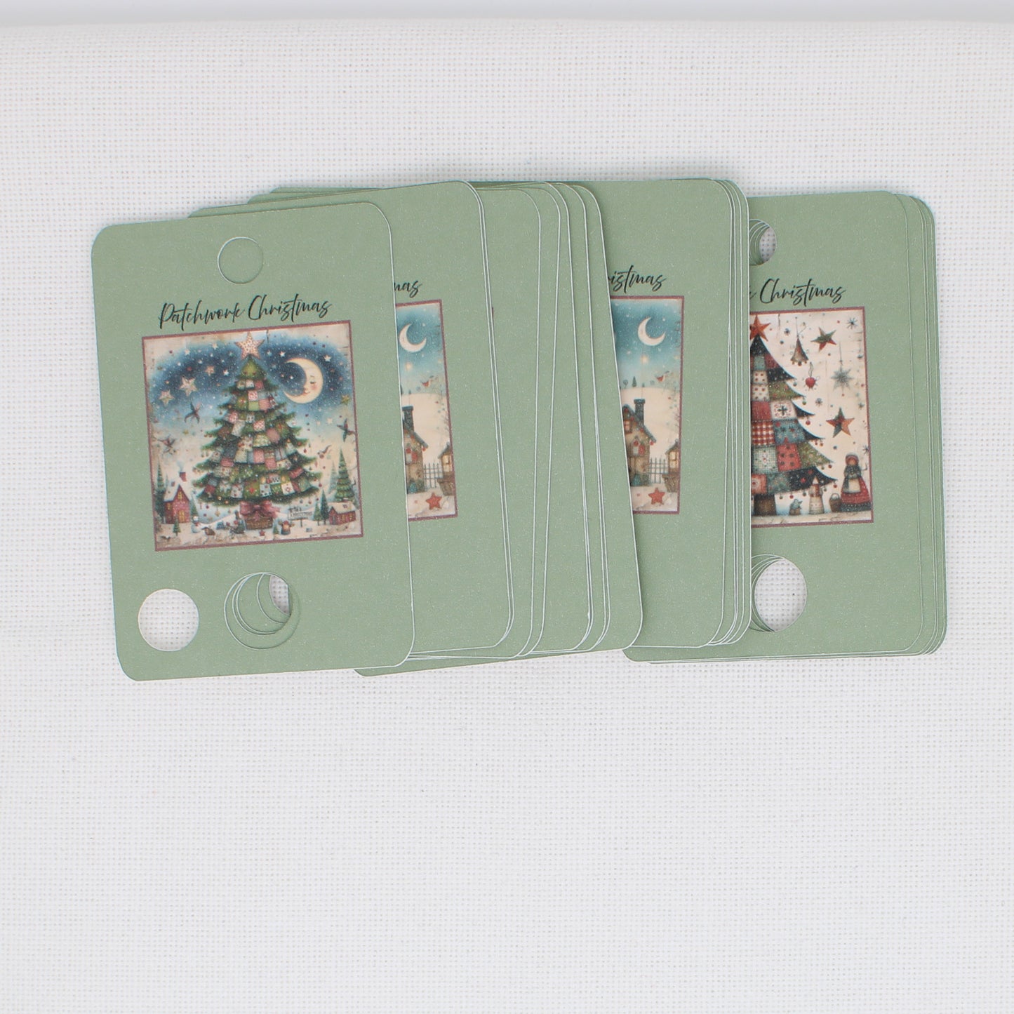 Patchwork Christmas Floss Cards. - Pack of 20 Cards