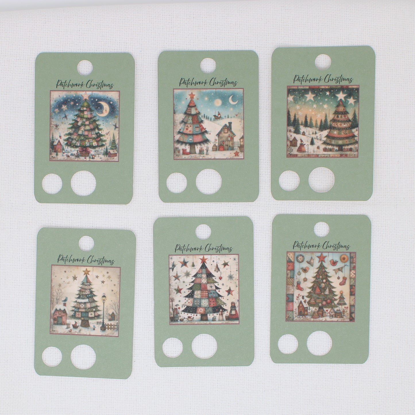 Patchwork Christmas Floss Cards. - Pack of 20 Cards