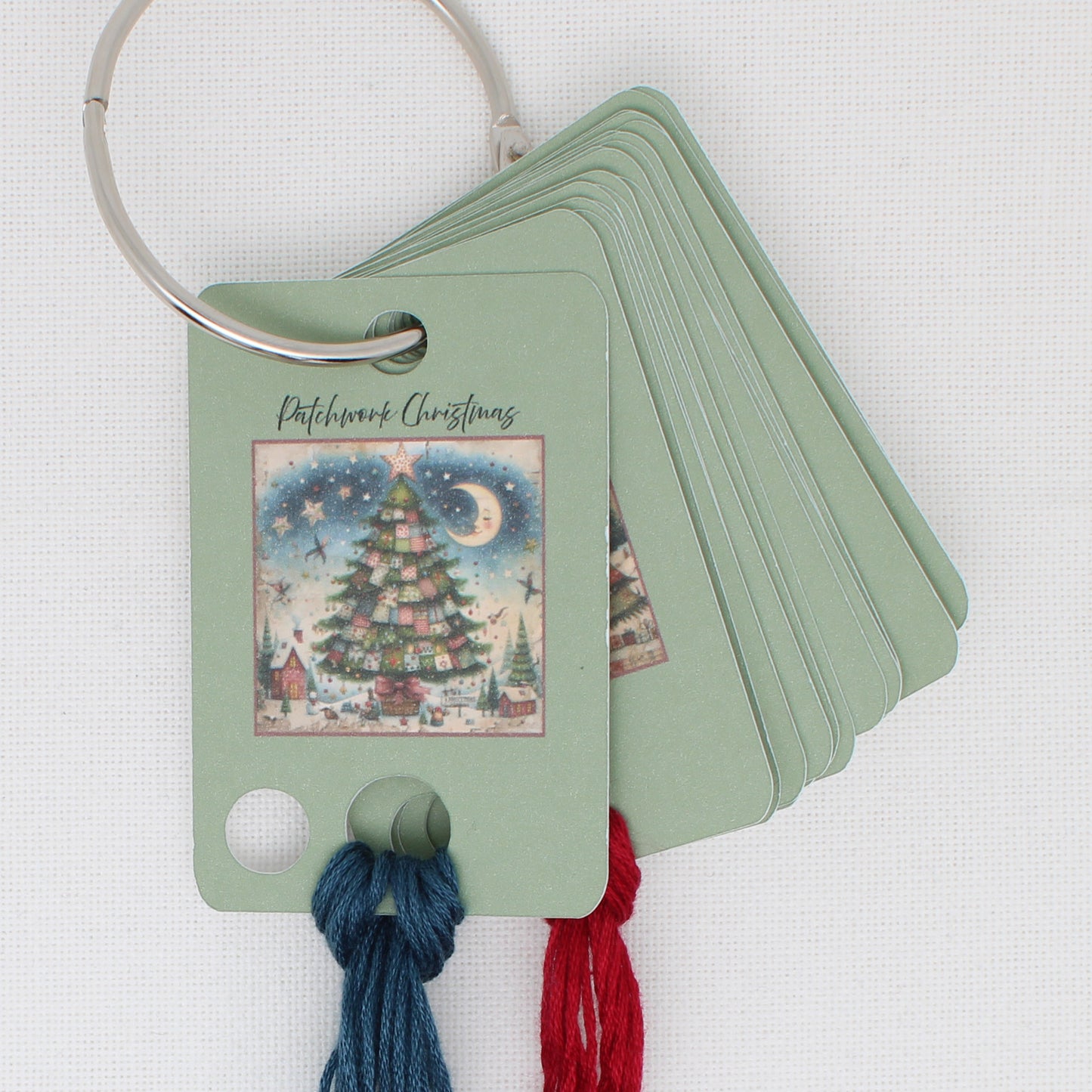 Patchwork Christmas Floss Cards. - Pack of 20 Cards