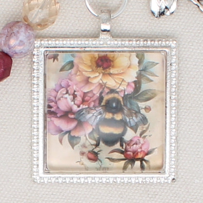 Bee And Flowers Zipper Pull/ Mini-Fob